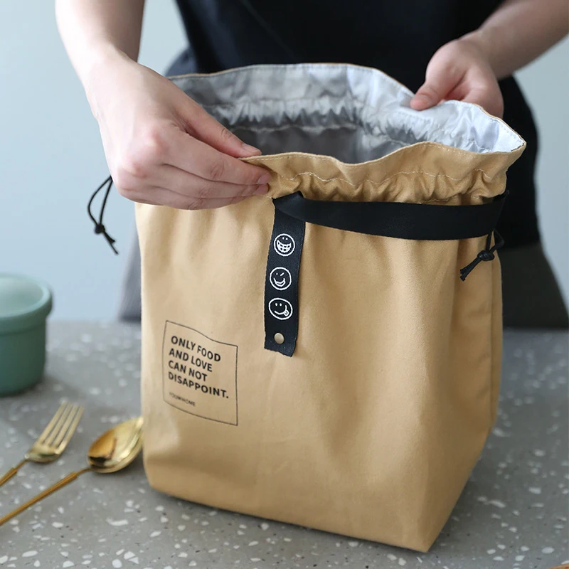 Borsa per il pranzo in tela borsa Bento Box borsa per la cena da Picnic portatile all'aperto scuola per la conservazione degli alimenti accessori per la conservazione degli alimenti