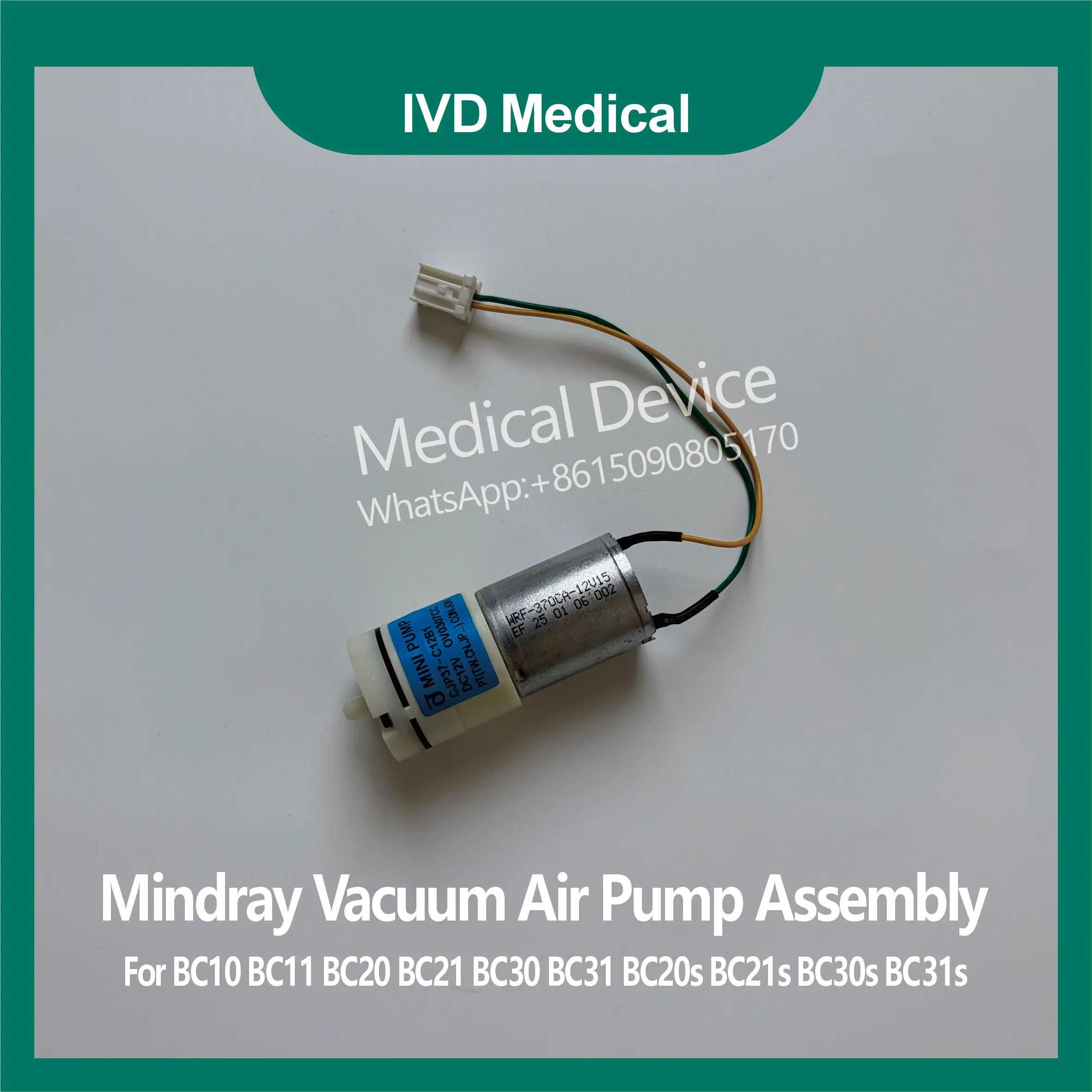 Mindray Blood Analyzer Pump Component Compatible with Bc10 Bc20 Bc20S Bc30 Bc30S Models Medical Equipment Part115-025715-00