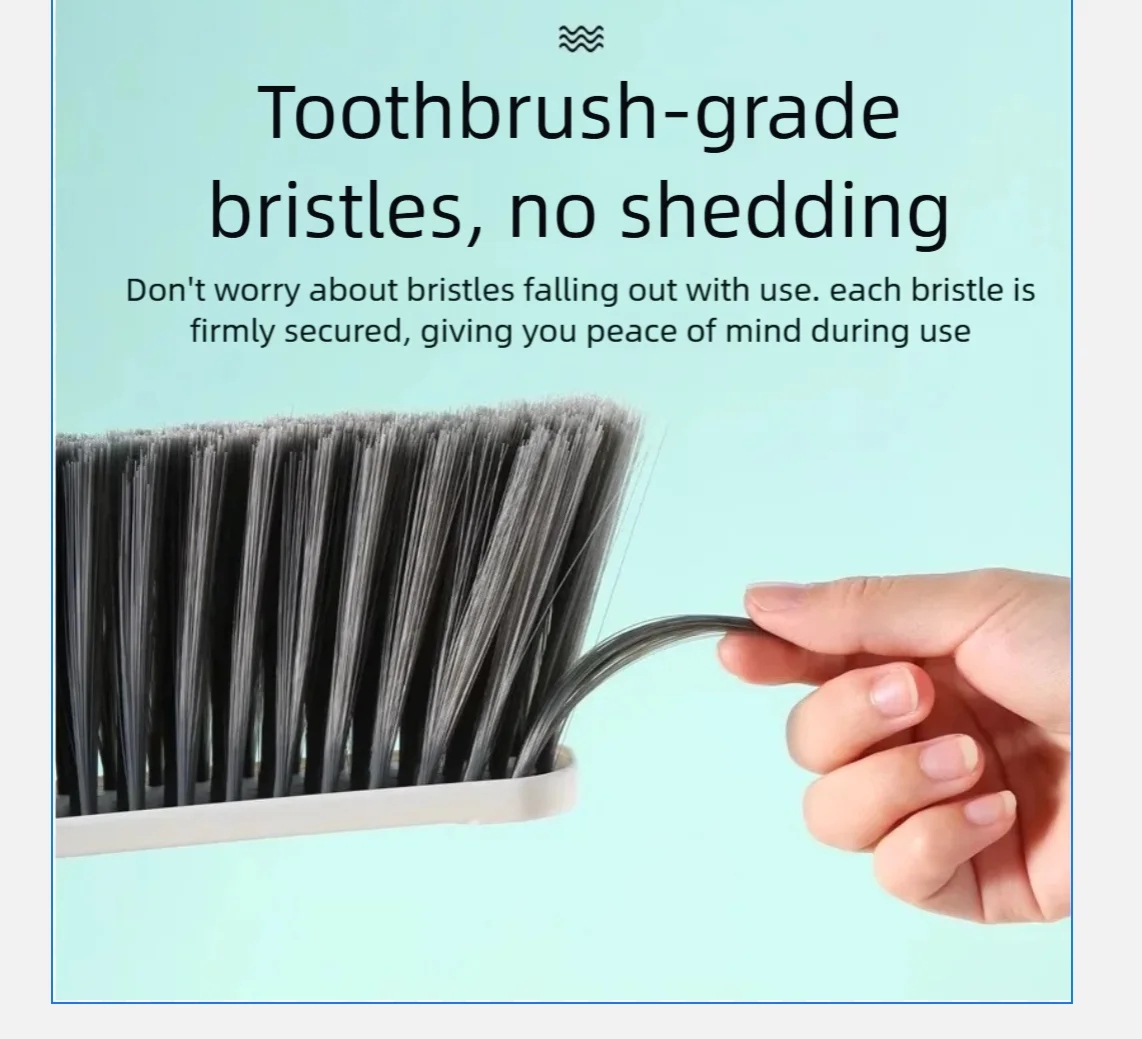Long-handled soft-bristle brush for cleaning bedroom carpets and beds at home
