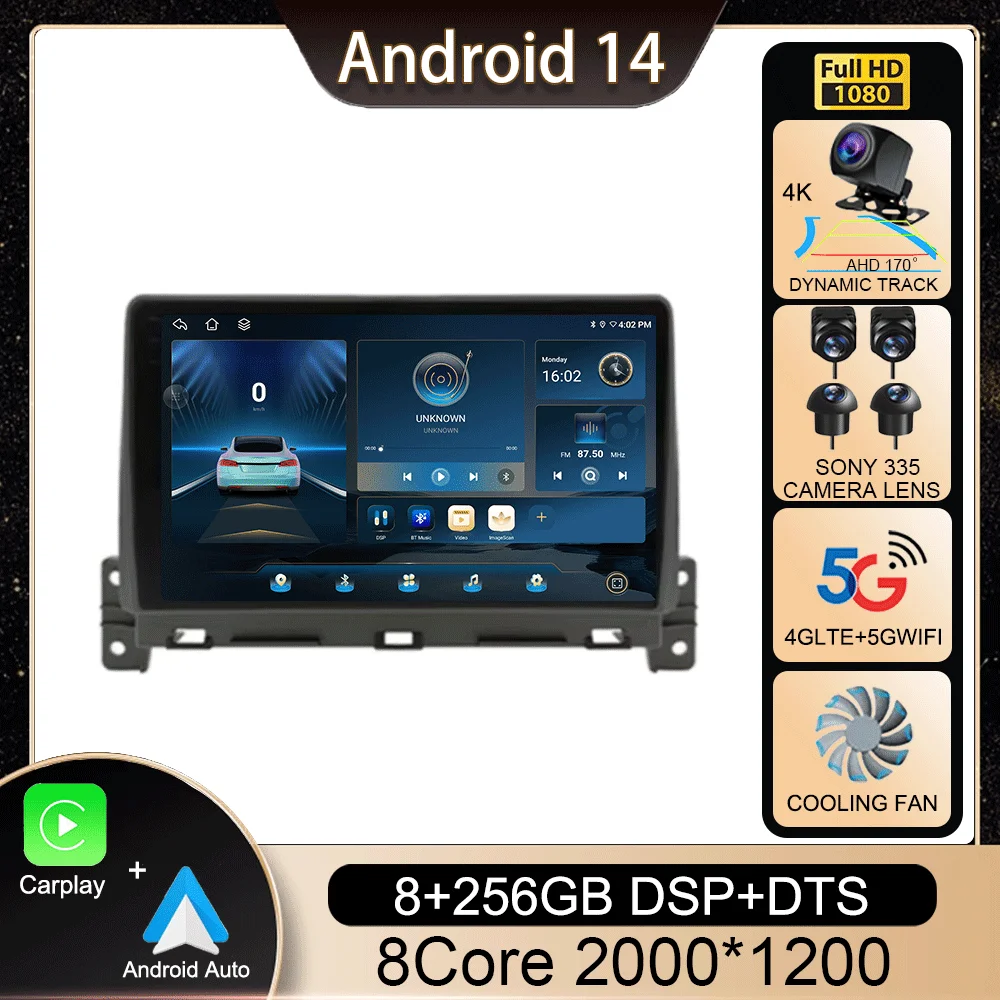 Android 14 Carplay Car Radio Navigation GPS For Great Wall Wingle 7 2018 2019 2021 Multimedia Player Head Unit Stereo BT No 2din