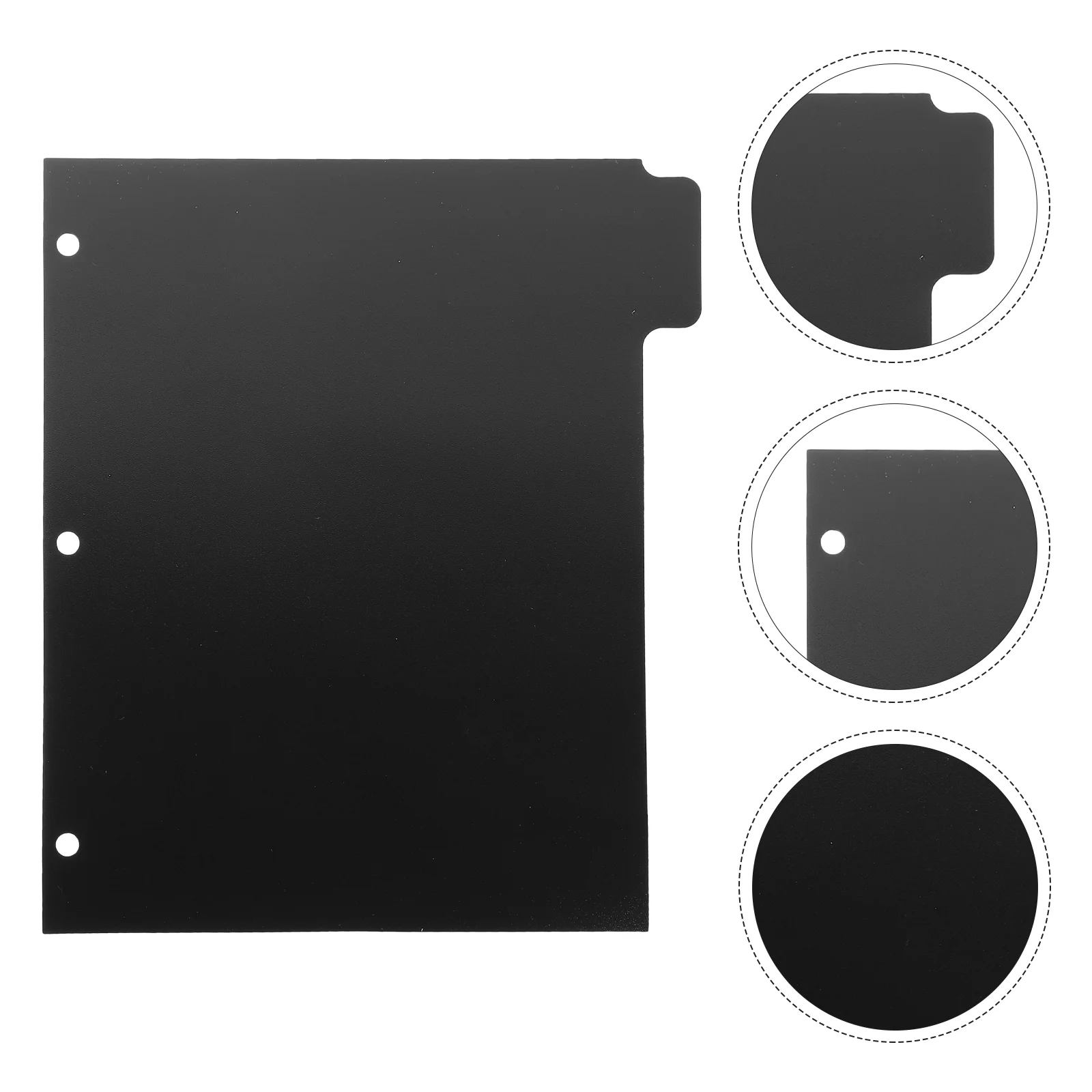 5 Sheets Buckle 3-hole Loose-leaf Baffle A4 Separator Removable Page (black 5 Sheets-pp Separator) Tabs Index Dividers