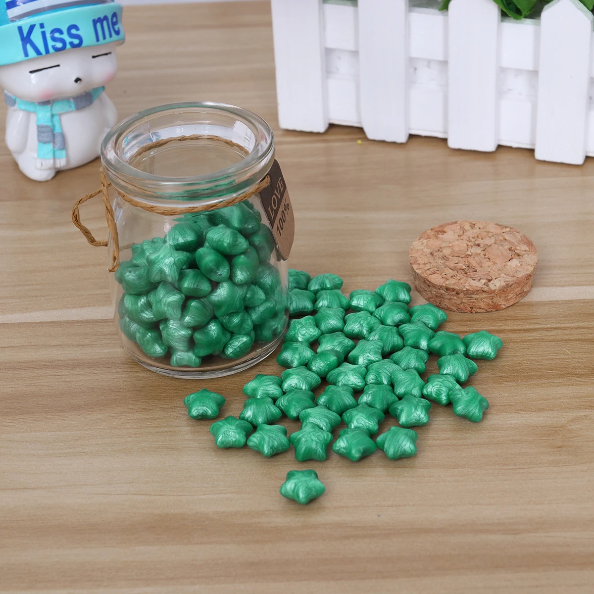 

120Pcs European Vintage Star Shape Sealing Wax Beads Glossy Retro for Gift Wrapping Tea Cosmetics Packaging