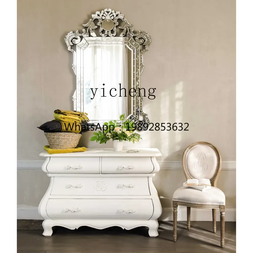 DSA Carved Decorative Entrance Bathroom Mirror Fashionable Classical Makeup Art Mirror desk decoration home accessories