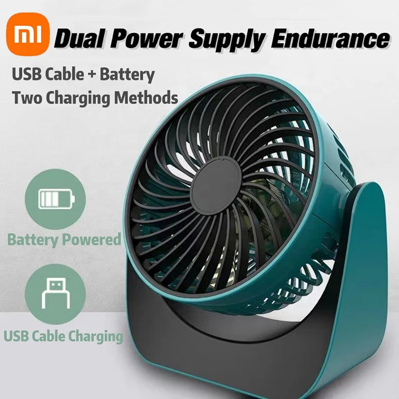 Xiaomi 2000mAh USB Rechargeable Portable Electric 360° Rotation 3-speed Wind Desktop Silent Air Cooling Fan for Bedroom Office