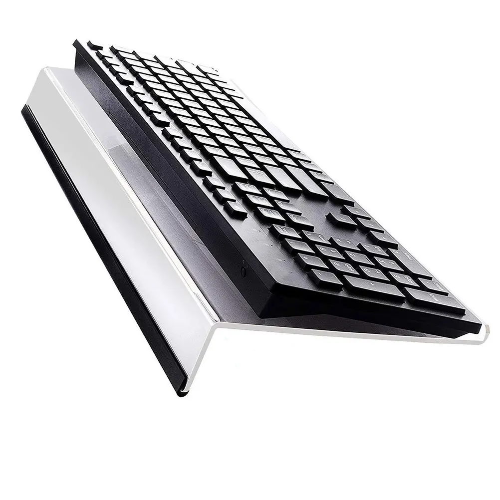 

Acrylic Keyboard Stand Transparent Anti Slip Tray Black Edge Upgrade Version Desk Organizer Laptop Accessories Computer Keyboard