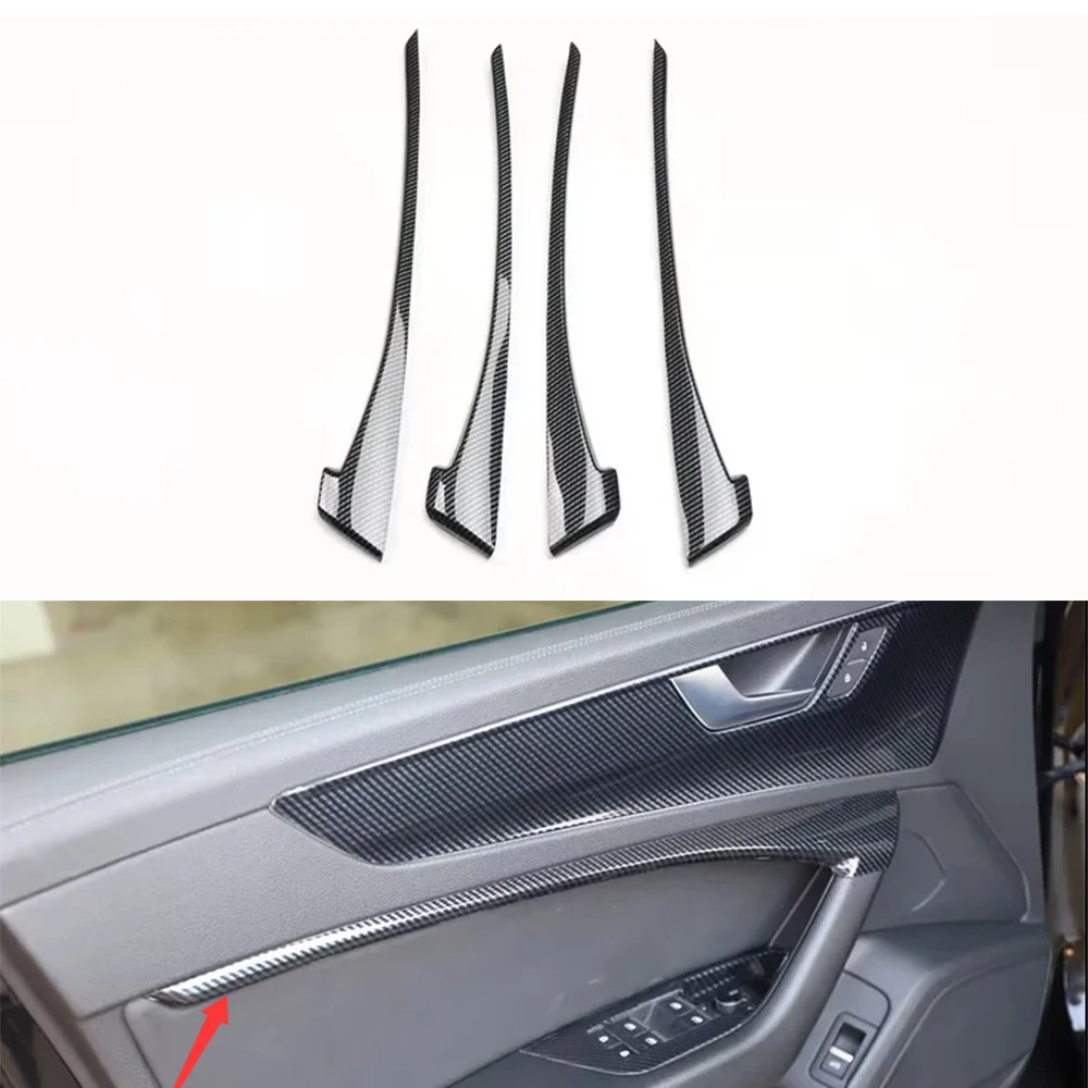 

Car Door Panel Decoration Strips ABS Stickers interior styling For Audi A6L 2019-2026 Auto Molding Accessories 4pcs