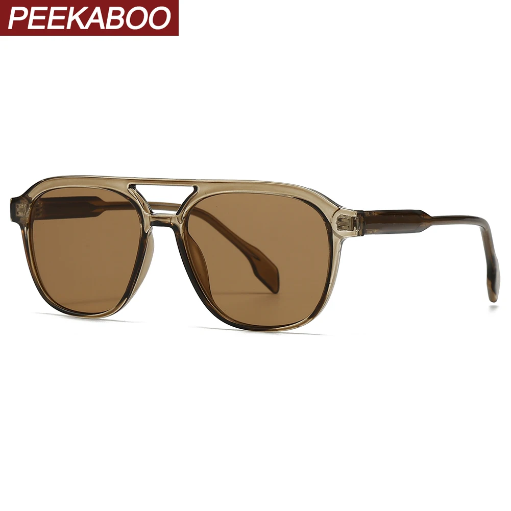Peekaboo Square Sunglasses Retro Women Driving Male Acetate Unisex Big Frame Sun Glasses for Men Uv400 Brown Leopard Black