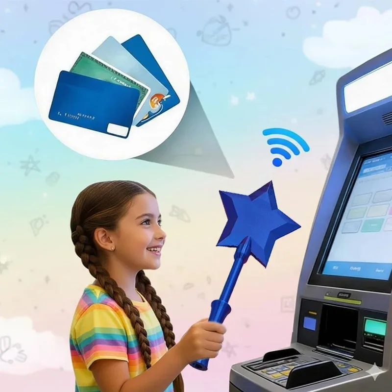 3D Printed Cute Star Magic Wand Tap to Pay Holder, Lightweight Creative Credit Card Holder for Daily Use view 4