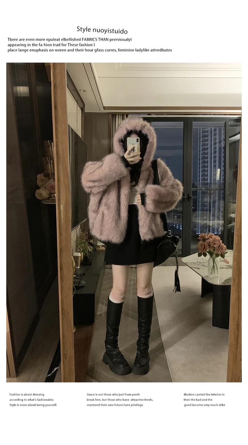 Two-sided Wear Imitation mink velvet Fur Hooded Cotton Padded Jacket Fashion New Winter Jackets Women's Short Loose Coats Trend 127 S71be983d465d4d19a665186a2db504b17