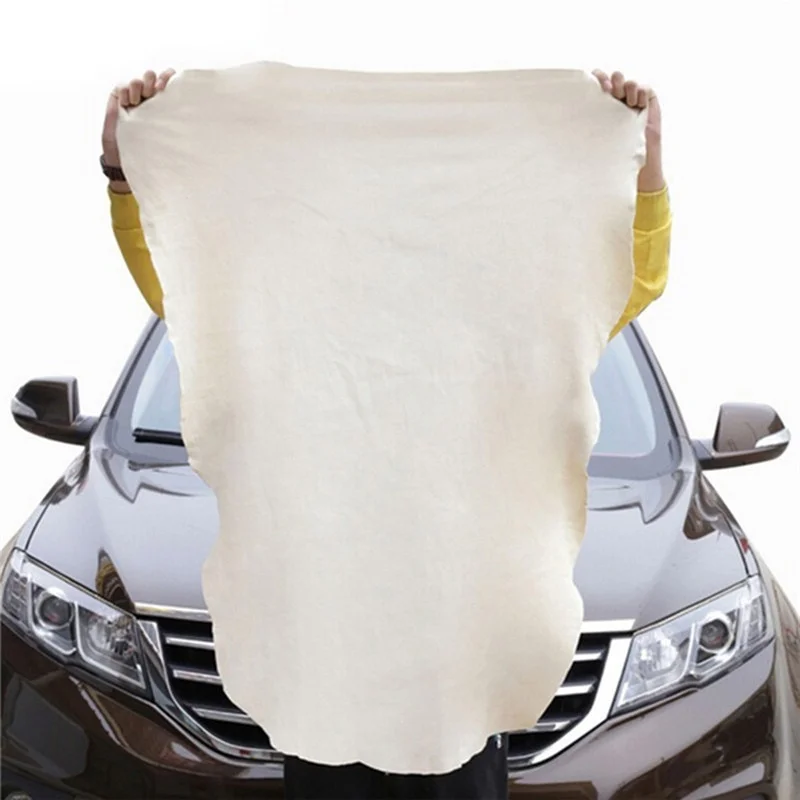 Natural Chamois Free Shape Clean Genuine Leather Cloth Car Auto Home Motorcycle Wash Care Quick Dry Wash Towel Super Absorbent