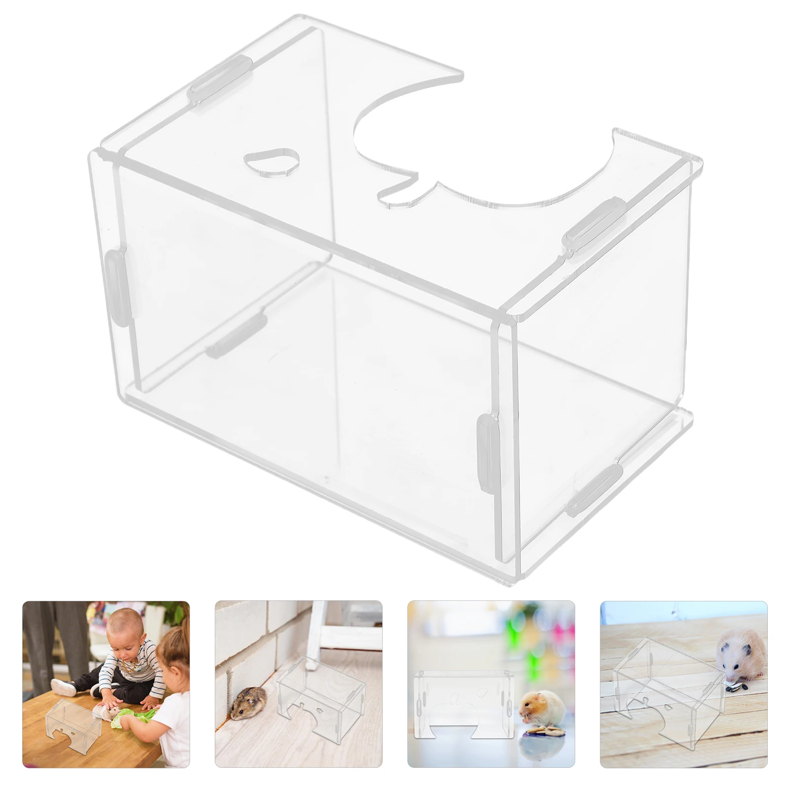 

Hamster Transparent Hiding Place Acrylic Guinea Pig Shelter Gerbil Habitat Hide Hideout