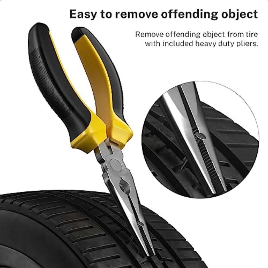 Reparaturset für flache Reifen mit Steckern, 31-teilig, für Auto, Motorrad, ATV, LKW, Traktor, Reparatur von flachen Reifen