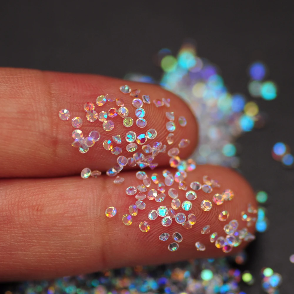 1440 Stück Pixie Nail Art Strass Glitter Maniküre Glas Strass Dekorationen selbst klebende Steine für DIY Bastel zubehör – Detail 2
