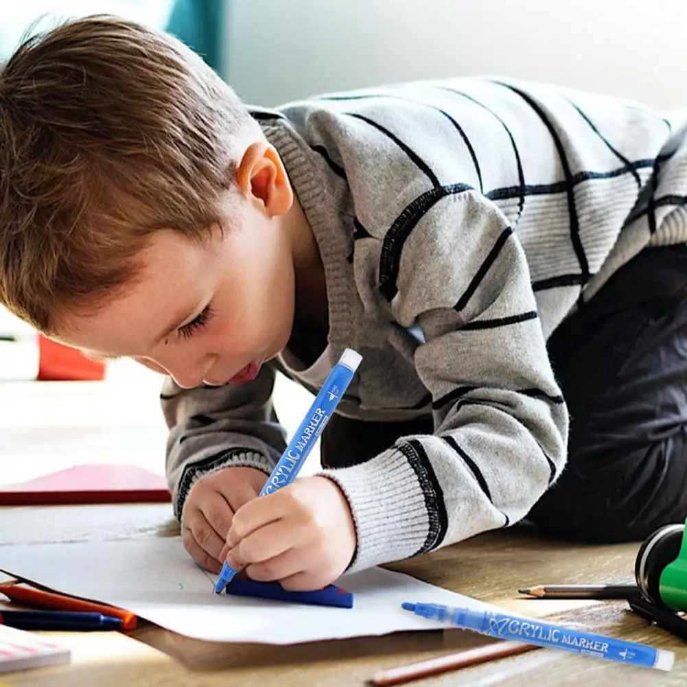 Spidol warna untuk anak-anak, spidol cat akrilik terang tahan air untuk anak-anak dan dewasa