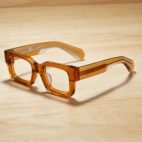 New Classics Retro Thick Acetate Glasses Frame Women Optical Prescription Myopia Read Eyeglass Men Anti Blue Light Custom Lenses