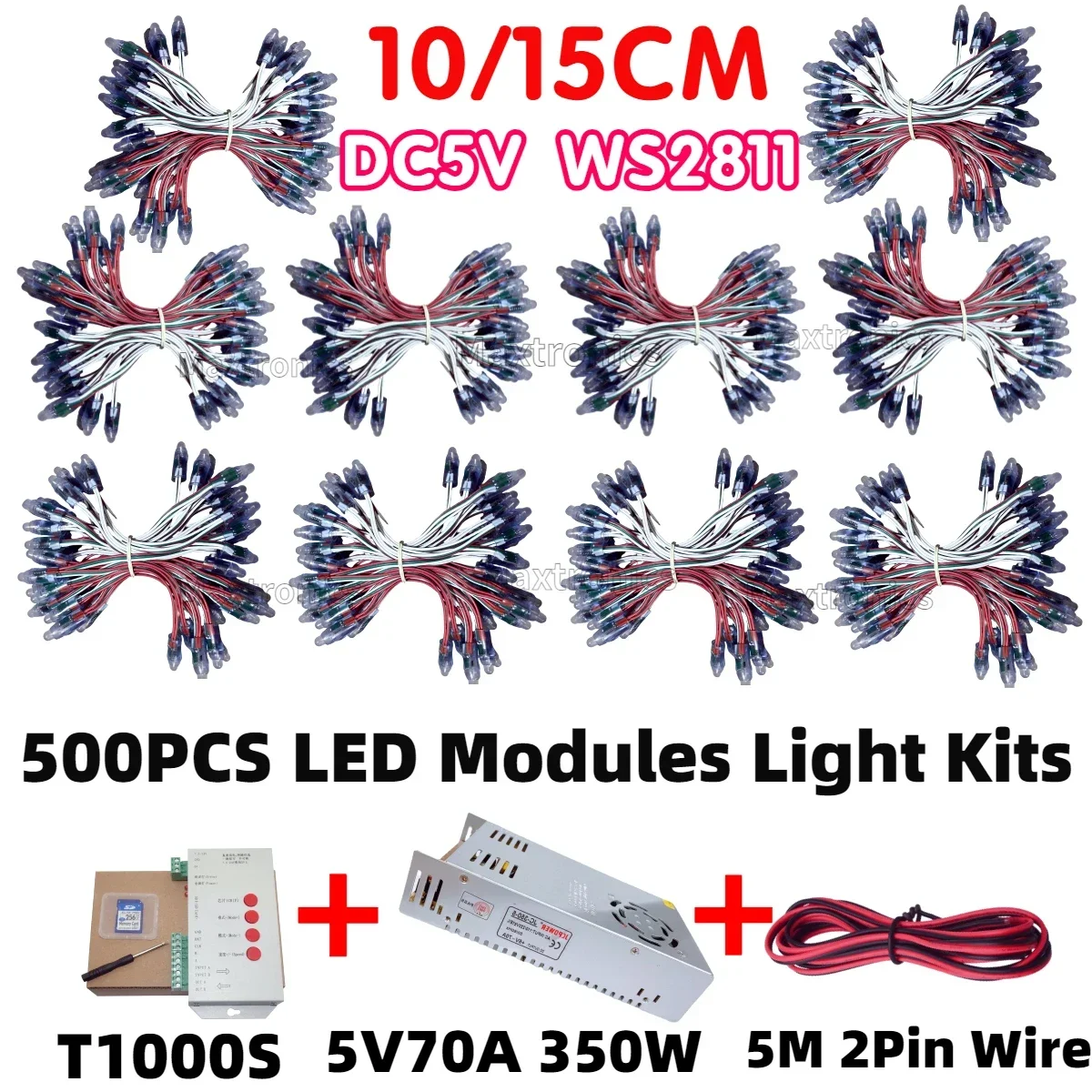 DC5V 500/1000 pz 10/15CM WS2811 moduli LED Pixel Light 12MM Full Color RGB String Lamp o Kit impermeabile per la decorazione domestica delle vacanze