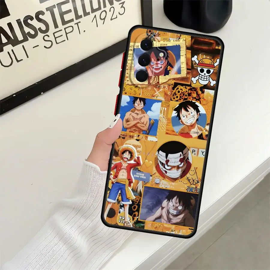 Funda trasera de teléfono para Samsung Galaxy A53 A35 A36 A54 A24 A21s A73 A52 A56 A25 A26 A34 A22 One Piece Innovation Luffy