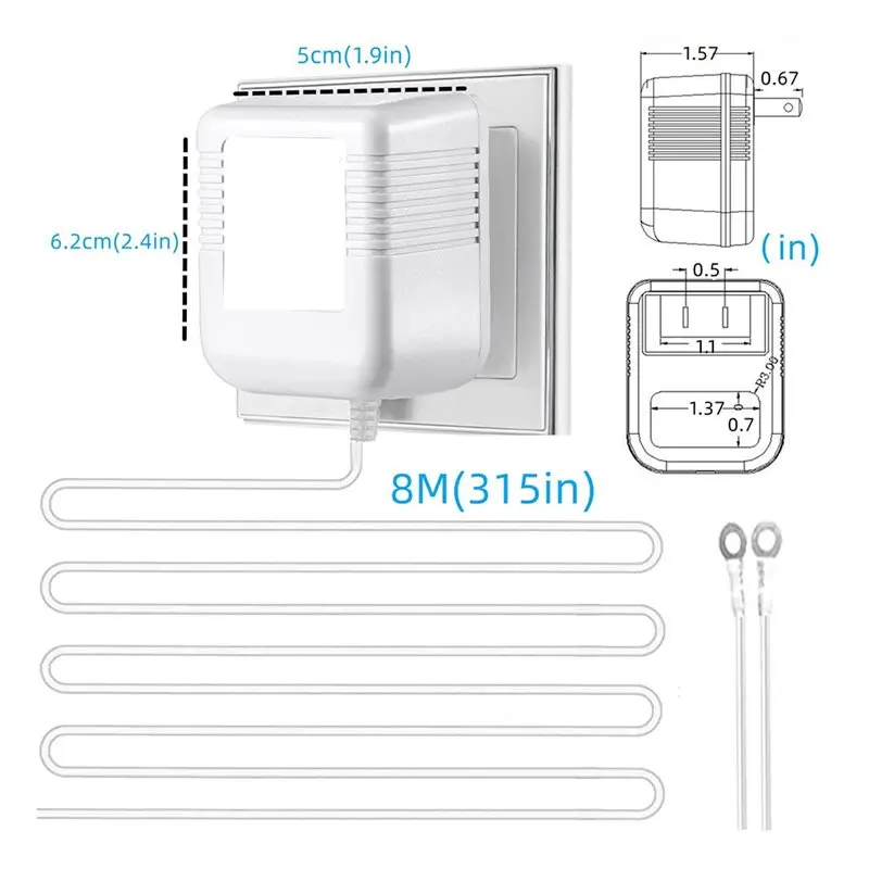 ABKJ-Power Adapter 18V500MA For Ring Doorbell, Special Power Transformer For Video Doorbell, Works For Ring, Nest, Eufy, Wyze US