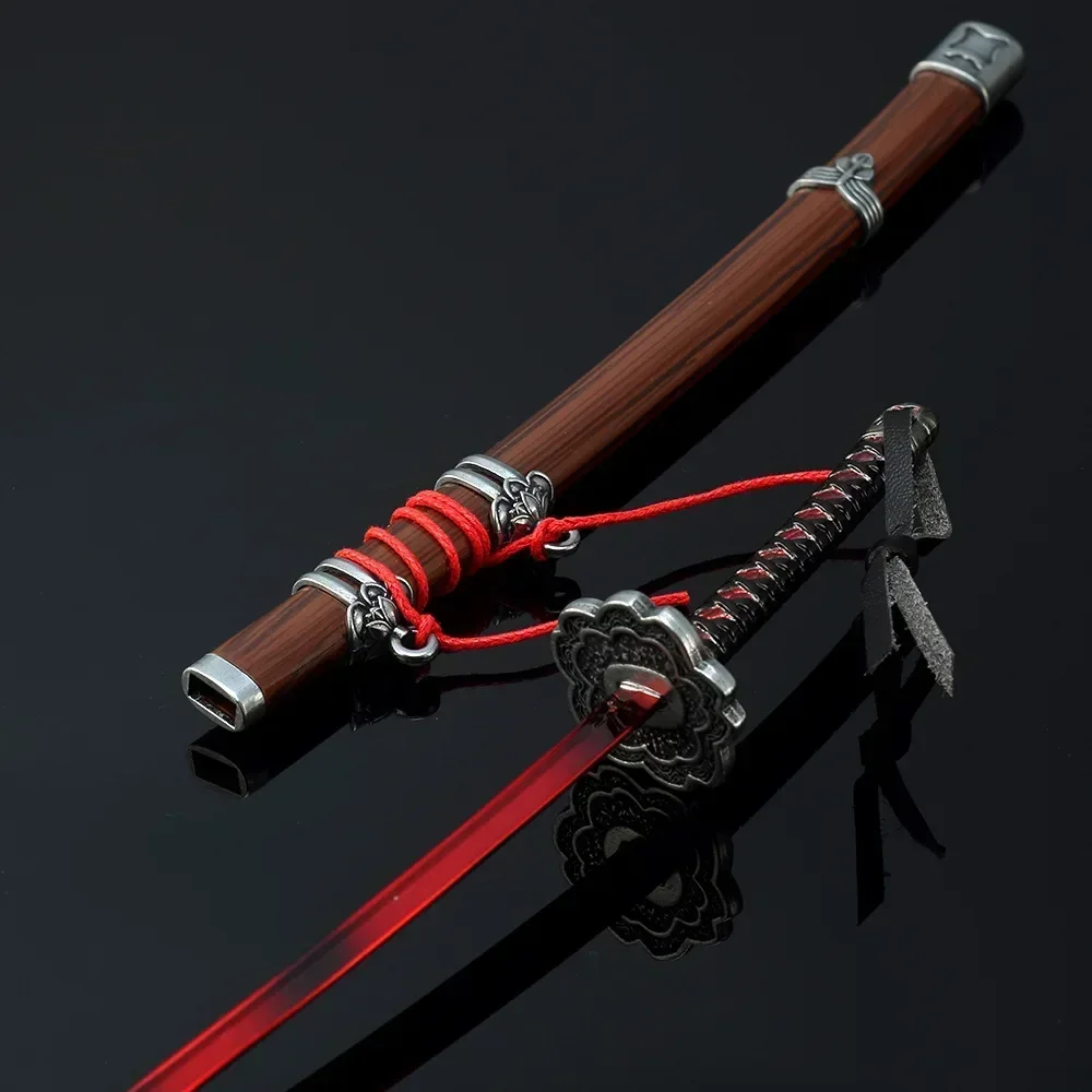 26cm Mortal Blade Tear Worship Weapon Samurai Sword Japanese Game Peripheral Uncut Blade Metal Model Ornament Craft Gift Boy Toy