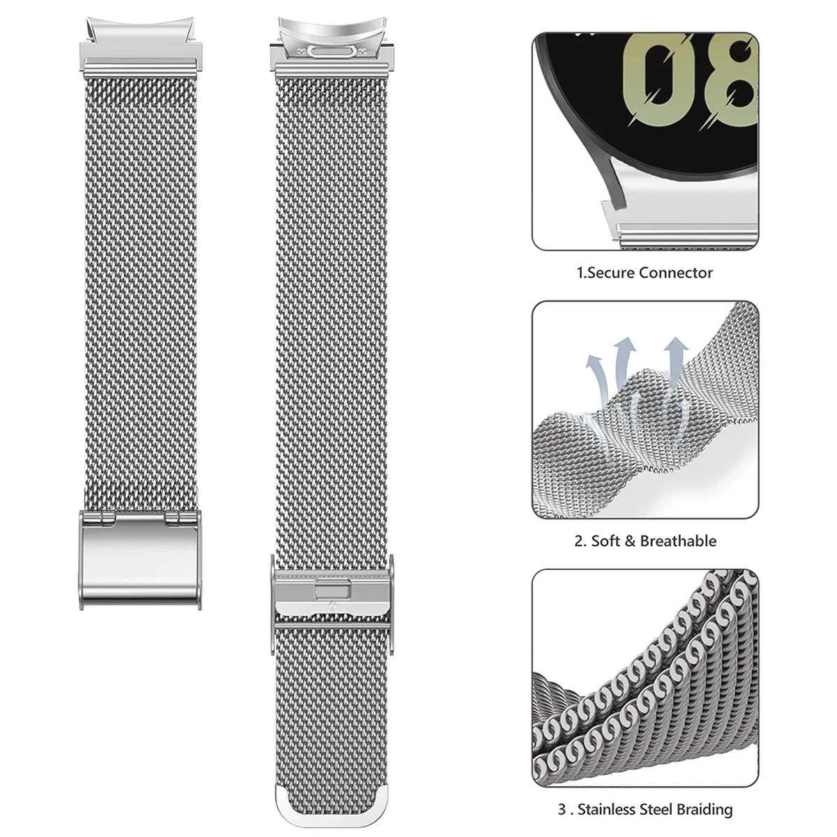 No Gaps Stainless Steel Band for Samsung Galaxy Watch Strap 6 5 4 40mm 44mm 6 4 Classic 43mm 47mm Metal Bracelet for Galaxy 5Pro