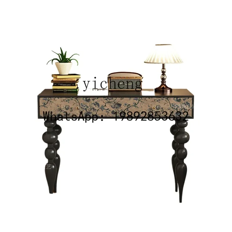 retro style dresser household solid wood makeup table bedroom bedside desk small apartment