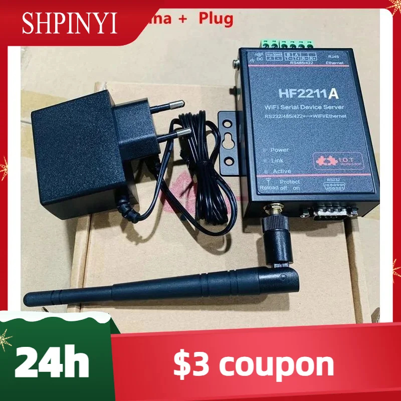 HF2211 المسلسل إلى WiFi RS232/RS485/RS422 إلى WiFi/وحدة محول إيثرنت لنقل بيانات الأتمتة الصناعية HF2211A