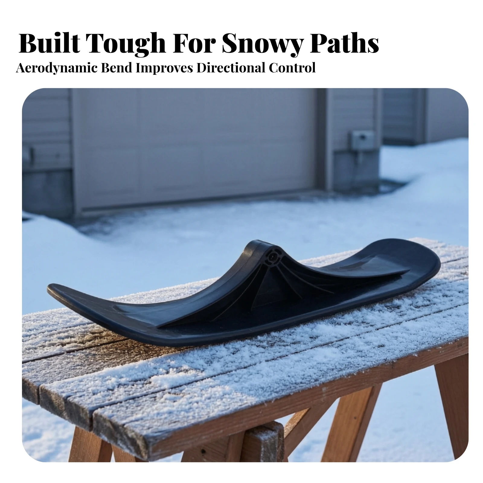 Scooter Wheel Replacement Ski Portable Curved Plastic Scooter Ski Sleek Outdoor for Recreational Winter Riding