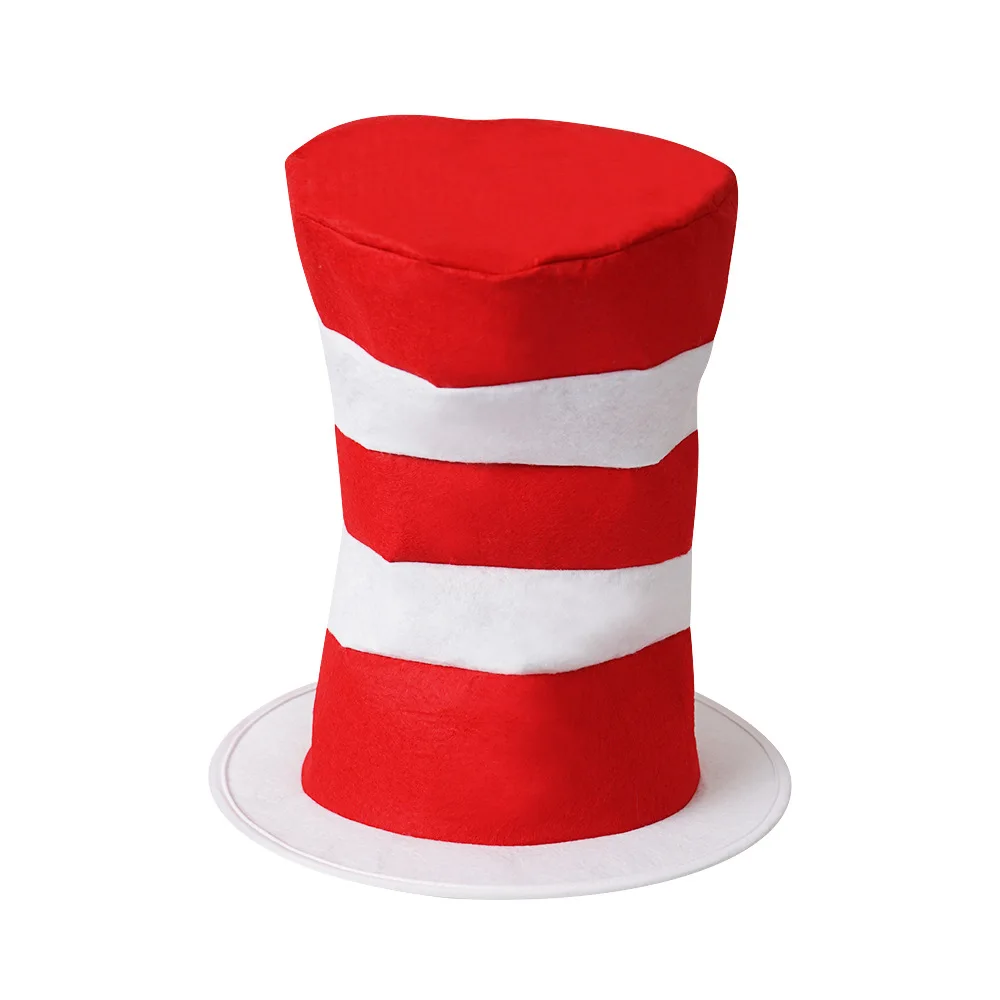 Dr. Seuss Cat in The Hat Costume Accessory Kit for Adults Halloween Cosplay Party Dress Up Set