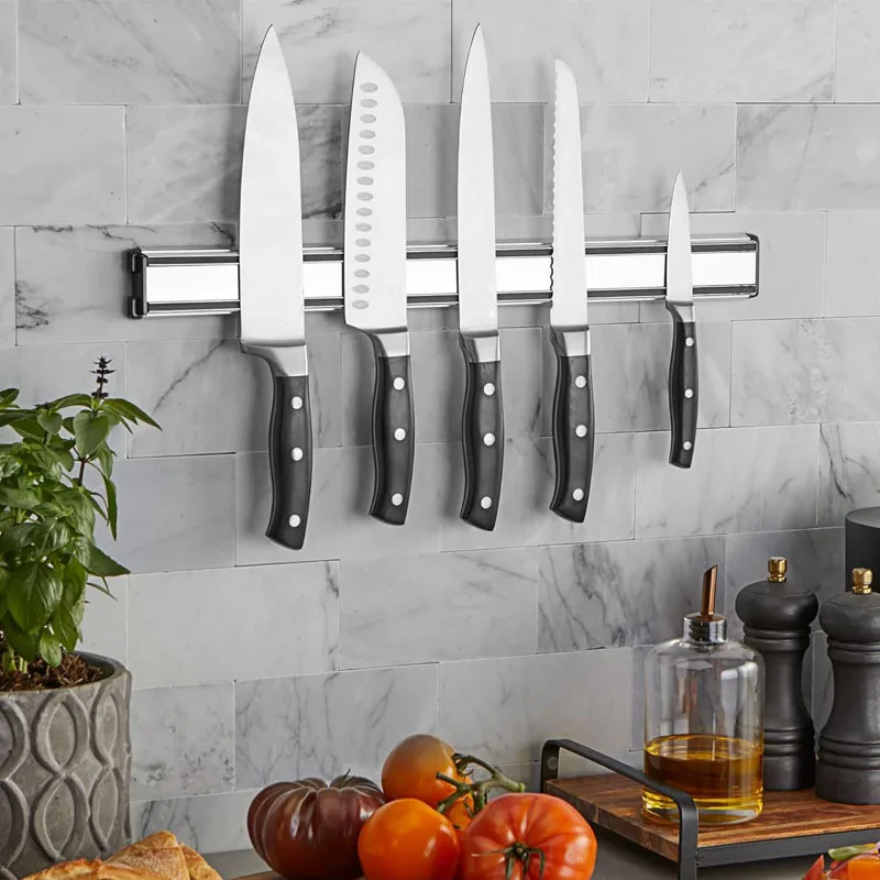 Aluminum Wall Mounted Magnetic Knife Holder, Strong Magnetic Knife Rack for Kitchen, Heavy Duty Magnetic Strip for Knives