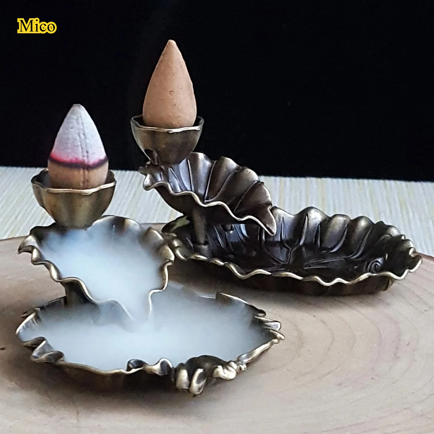 

Reverse flow incense burner alloy household frog lotus pond moonlight tower incense burner antique ornament