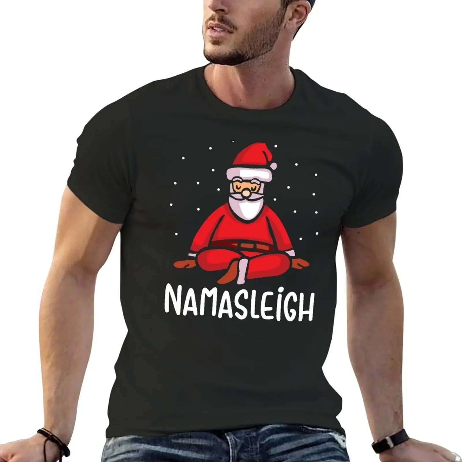 Namasleigh Yoga Funny Christmas Sweater T-Shirt anime vintage clothes sublime blanks Men's t-shirts