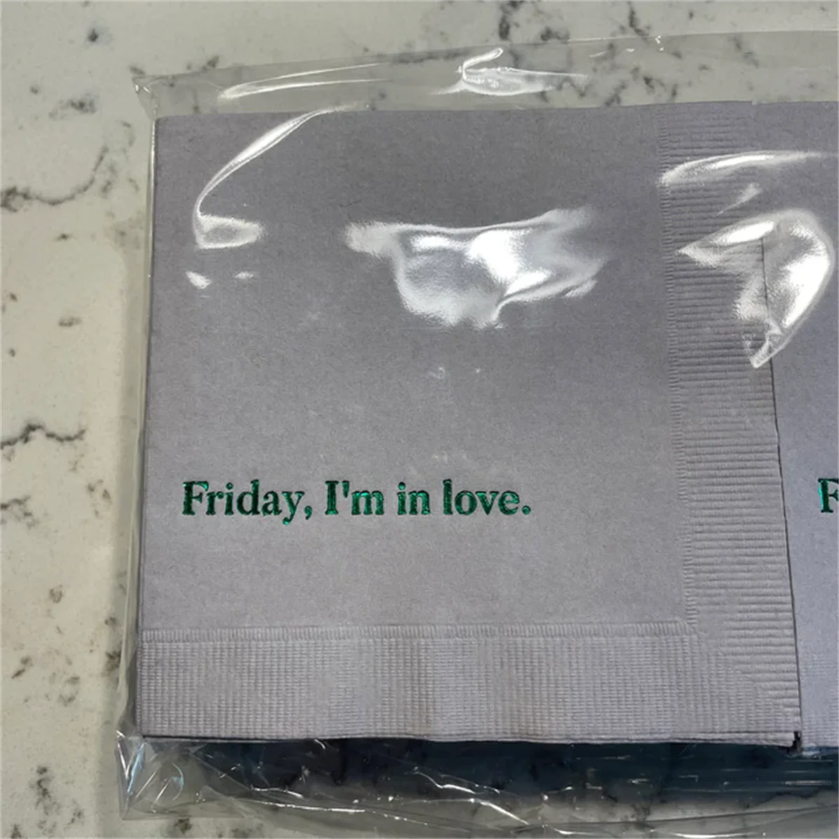 Friday, I'm in love napkins Friday I'm in love beautiful letterpress napkins Wedding Napkins Cocktail Beverage Size Napkins