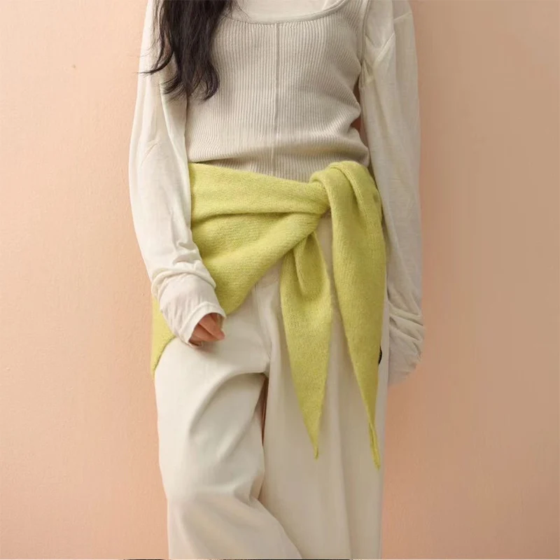 Dames Sjaal Winter Big Size Wol Koreaanse Stijl Gebreide Driehoek Sjaal Dames Winter Warm Hoofddoek Sjaal Verkocht Kleur Halsdoek