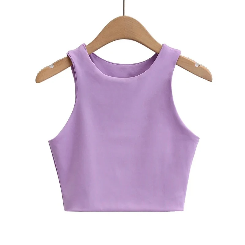 Women's Sleeveless Double Nylon Tank Tops, Sexy Slim Tops, O-neck, 6 Colors, Good Quality, Summer Fashion