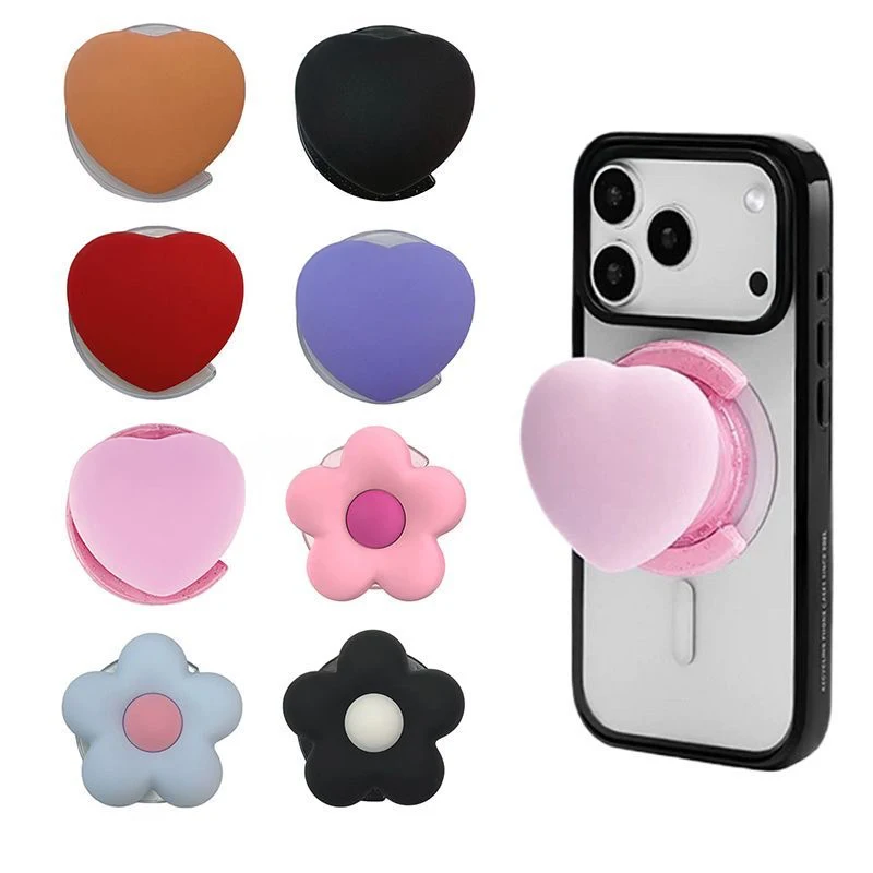

3D Flower Heart Magnetic Phone Grip for IPhone Holder Mount Support for Galaxy Mobile Phone Accessories