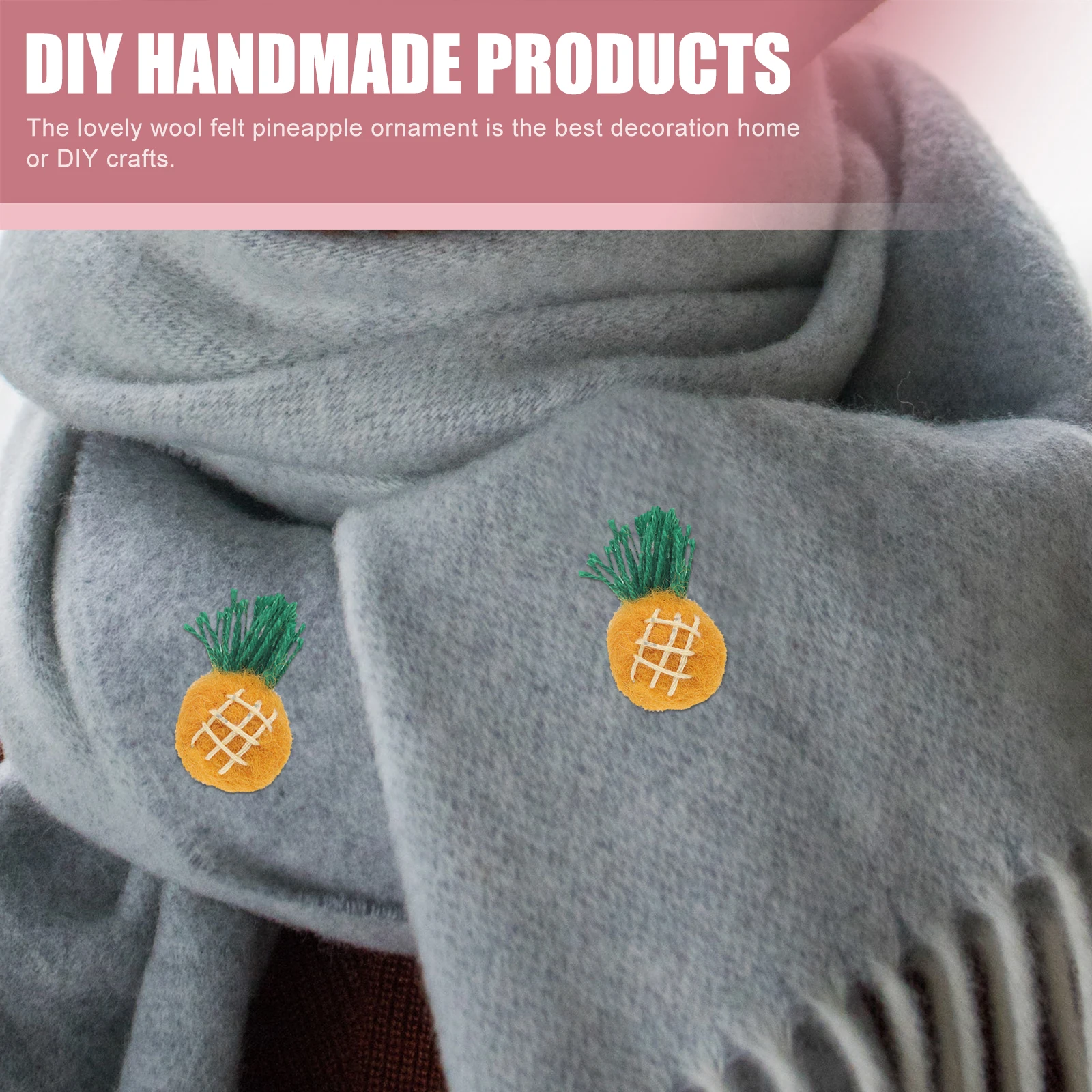 

10 Pcs Felt Hair Accessories Home Decor Wool Felting Craft Ornaments Cartoon Crafts Pineapples for Layout Headdress DIY Making