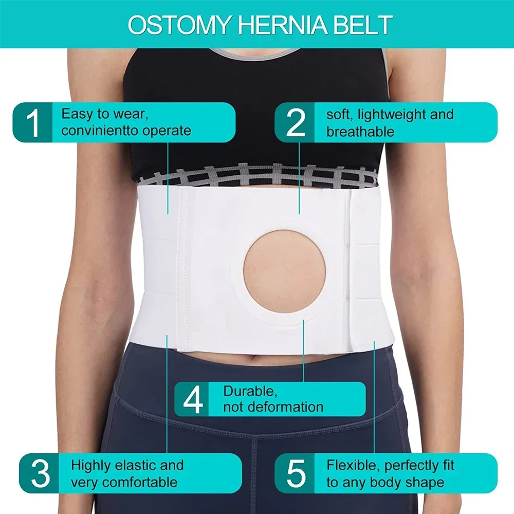 1Pcs Ostomy Support Belt Elastic Hernia Band Breathable Belly Band for Man Woman Colostomy Waist Support Belt Abdominal Support