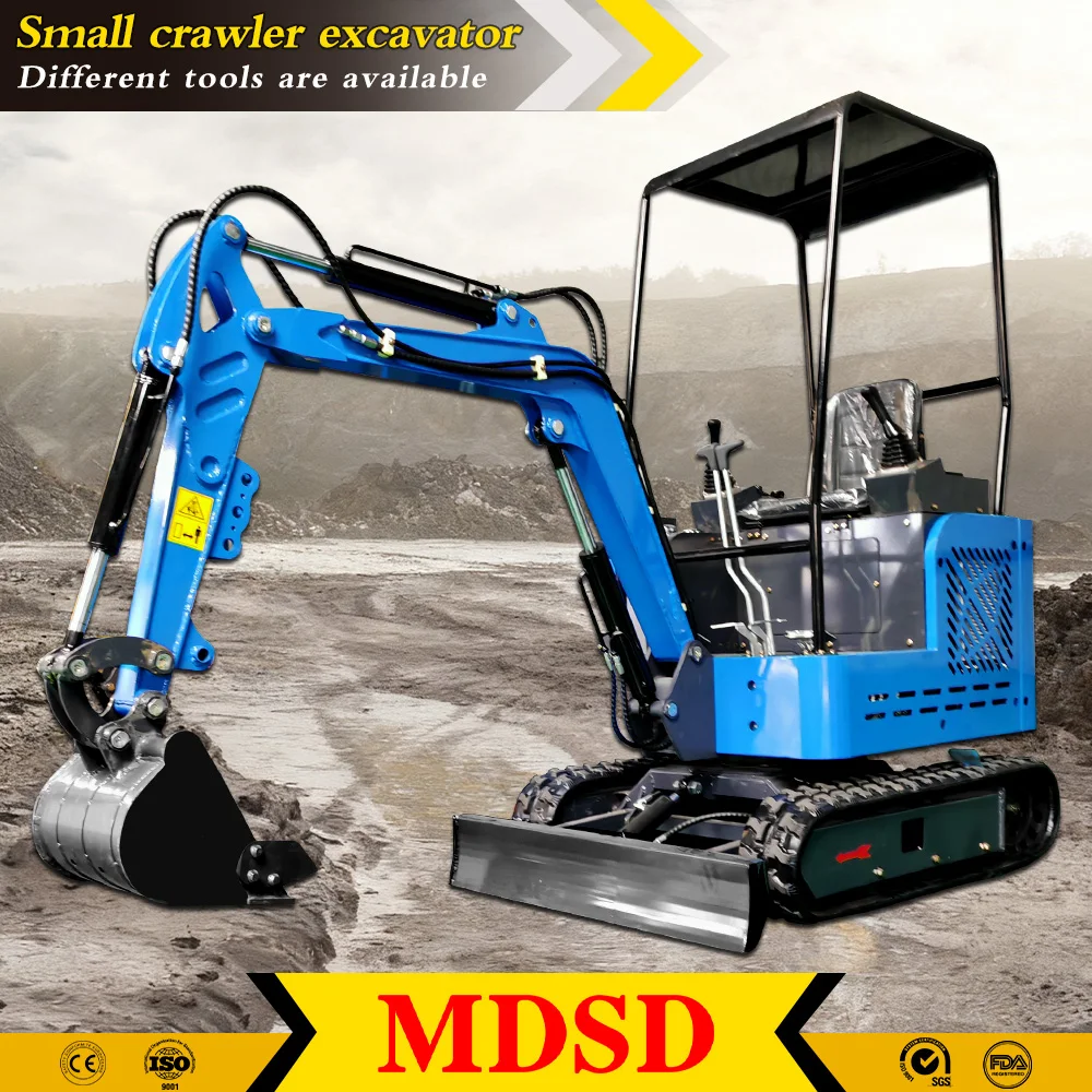  حفار هيدروليكي صغير 0.8-1.5 طن 360 ° حفارة صغيرة بتصميم خفيف الوزن قابلة للدوران مناسبة لحفارة تجديد الحديقة المنزلية #6