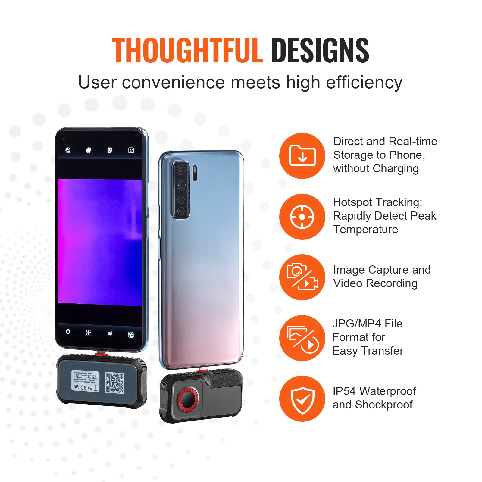 SucceBuy Thermal Imaging Camera 256 x 192 IR Resolution Thermal Imager 25Hz Refresh Rate Thermal Camera for Android Tablet