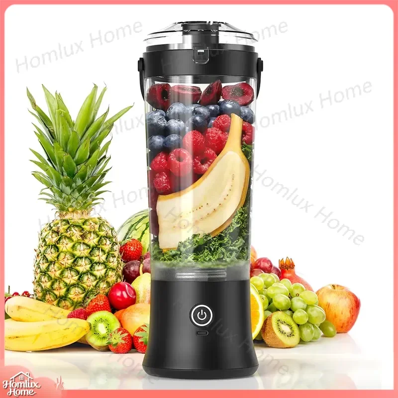 Portable Blender USB Type C Rechargeable Juicer Cup 500ml Mini Smoothie Maker for Home Outdoor Travel Fruit Vegetable Mixer
