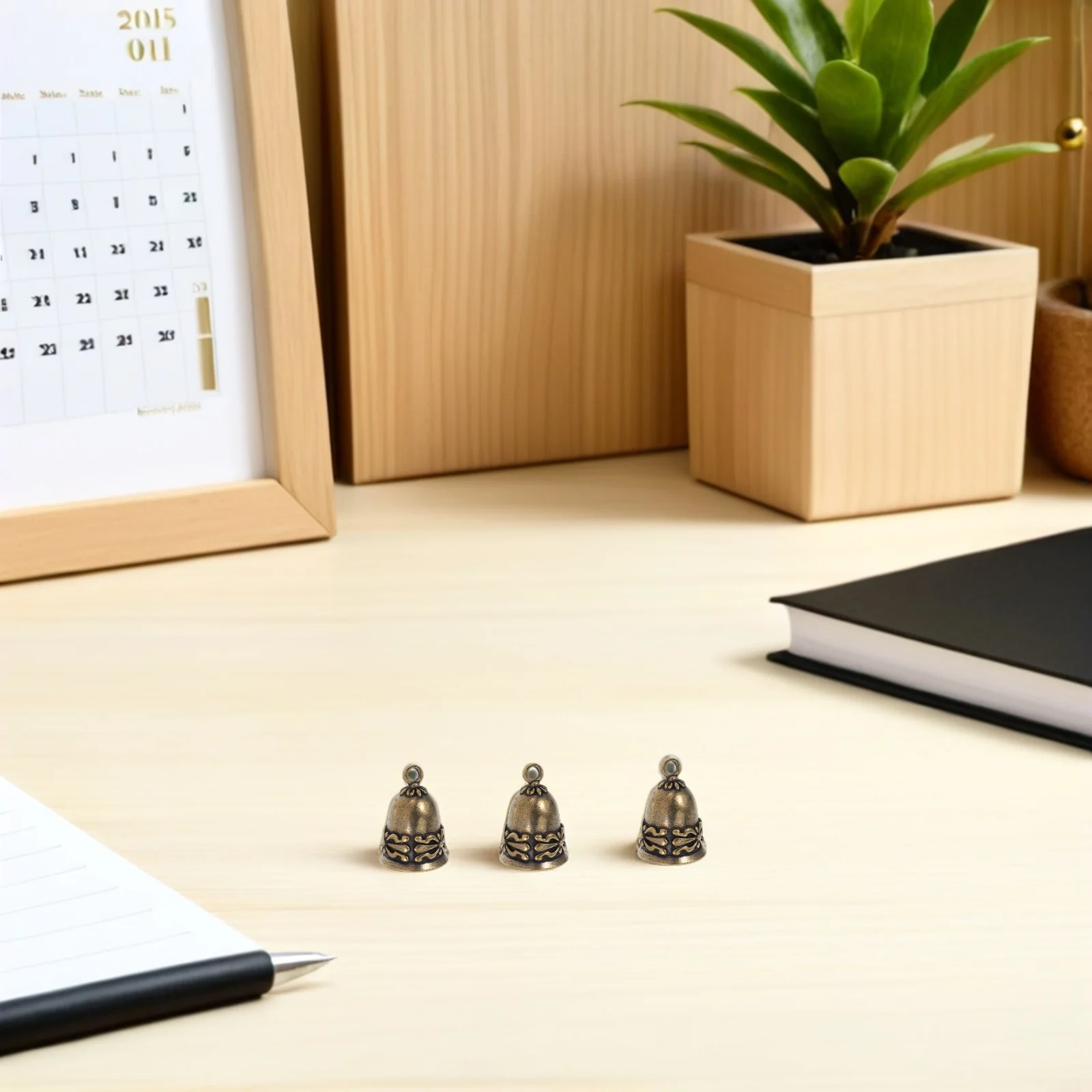 

12Pcs Vintage Brass Bells Mini Retro Bell Pendants for Wind Chime Door Hanging Decoration Metal Rustic Craft Ornaments