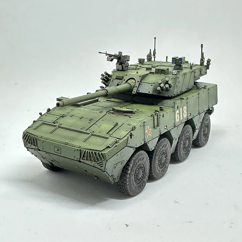 1:72 Scale Resin Chinese 105mm Wheeled Assault Vehicle Wheeled Tank Model Classic Adult Gift Collection Souvenir Static Display