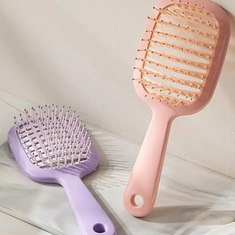 Portable Hollow Out Hairbrush for Women and Girls Fashion Styling Comb Hairdress Tool for Home or Travel