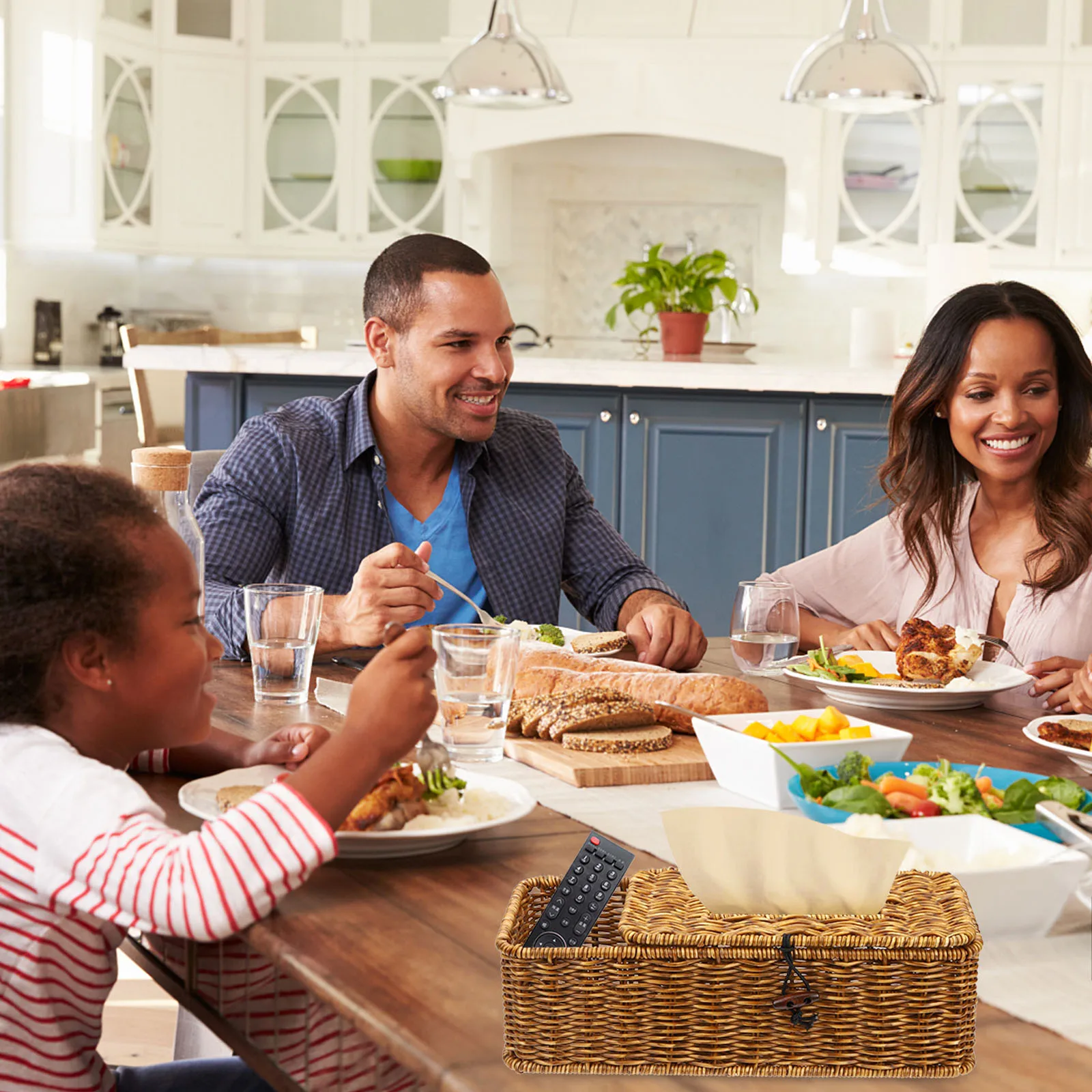 

Imitation Rattan Tissue Box Multifunctional Desktop Napkin Holder Woven Paper Dispenser Storage Organizer Tissue Box Holder