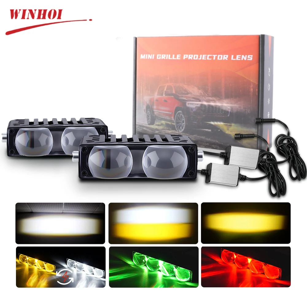 12-24V Led Bar High Low Beam with Strobe Projector Lens Spotlights Powerful Foggers Car Grill Headlights for Offroad Motorcycle