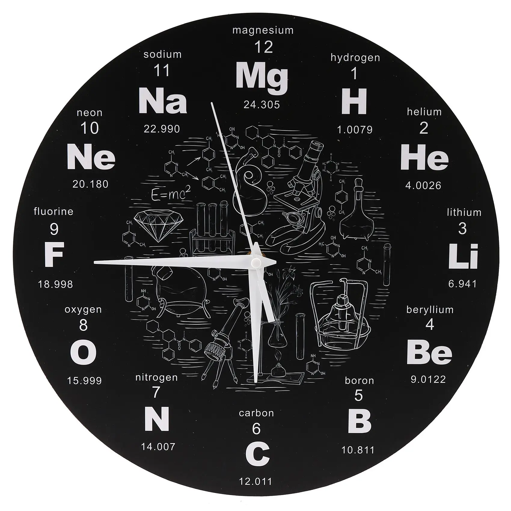 Tabla Periódica de elementos de arte de pared, reloj de pared de símbolos químicos, reloj educativo de exhibición, reloj de aula, regalo para profesores