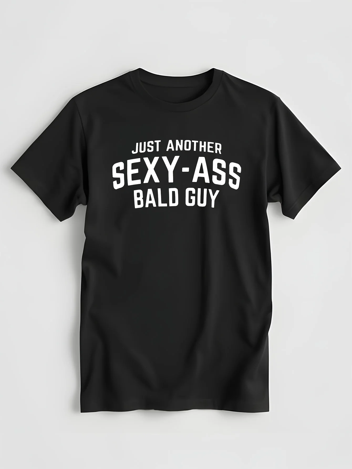 Neck Tops Tees Just Another sex Bald Guy Funny Dad Husband Grandpa Joke Men Humor T-Shirt 100% Cotton Dark gray