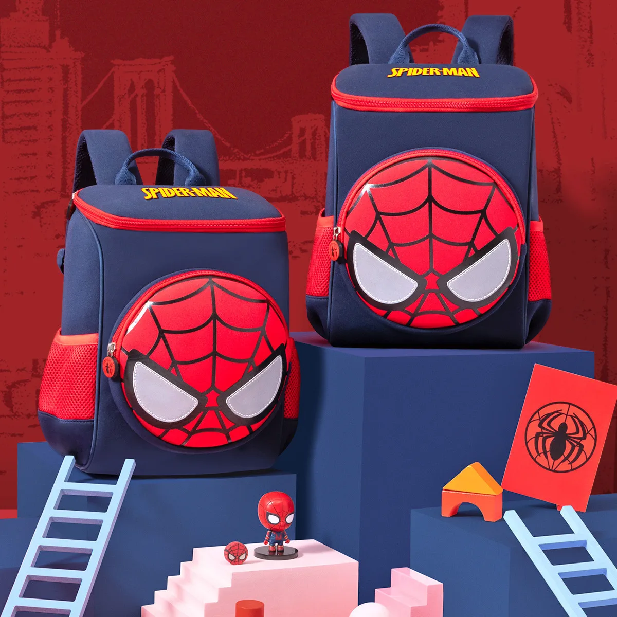 حقيبة ظهر مارفل بوي لرياض الأطفال سبايدر مان كتف الطالب حقيبة مدرسية لتقويم العظام حقيبة ظهر للسفر سعة كبيرة خفيفة Mochilas