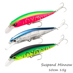 Suspend Minnow 10cm 15g Fishing Lures Hardbait Wobbler Trout Fishing Lure Jerkbait Artificial BaitShad Bass Lures