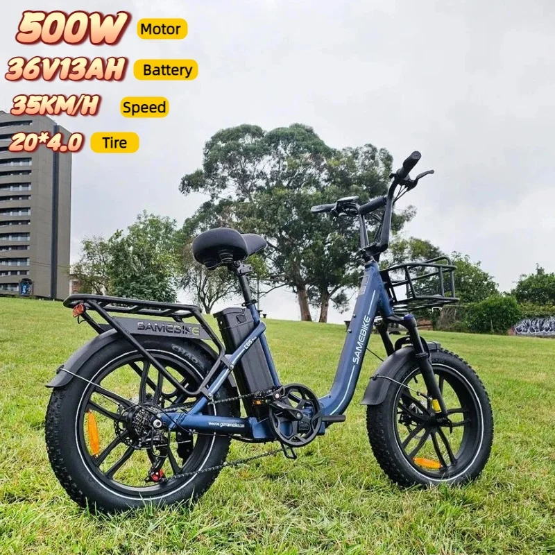 Electric bike Foldable C05 PRO 500W motor 36V13AH battery leisure e-bike city commuting travel 20-inch fat tire electric bicycle image 4